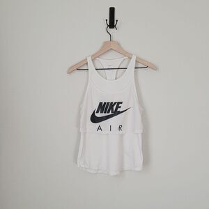 Nike Air Layered Racerback Tank in White Size Small